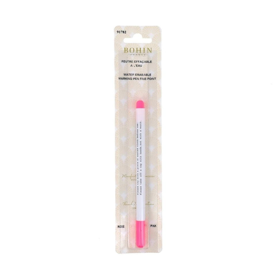 Water erasable fine point marking pen in pink