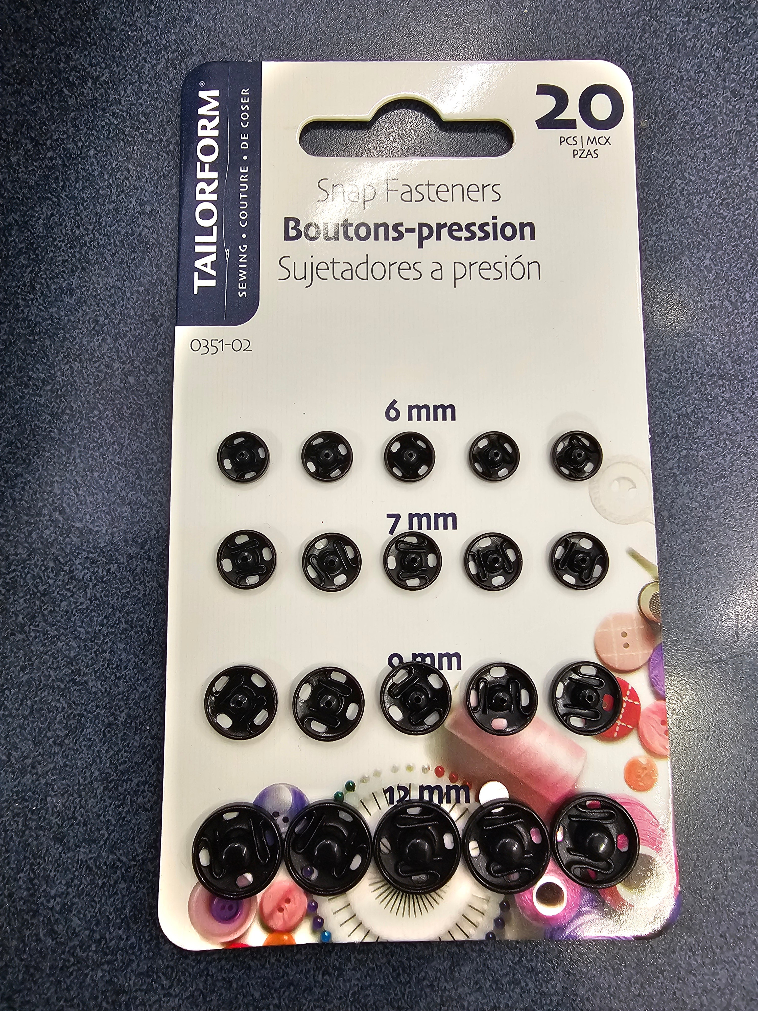 Snap Fasteners Assorted in Black or Silver – A Sewing Sensation Calgary