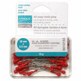 UNIQUE SEWING 60 Easy Hold Pins - Red - 60 pieces - 38mm 1 1⁄2″)