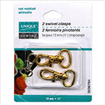 UNIQUE SEWING Swivel Hooks - 12mm (1⁄2″) - Silver or gold - 2 pcs.