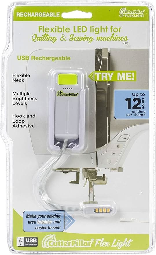 Cutterpillar Flex flexible LED light for quilting and sewing machines