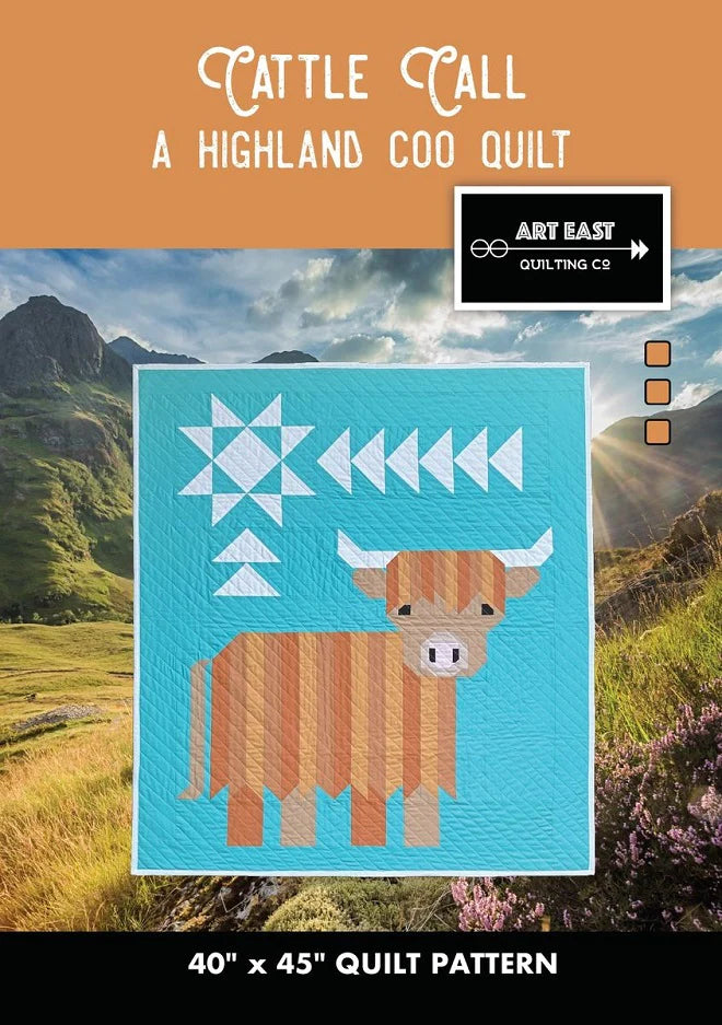 Cattle Call - a Highland Coo Quilt Pattern by Art East Quilting Co