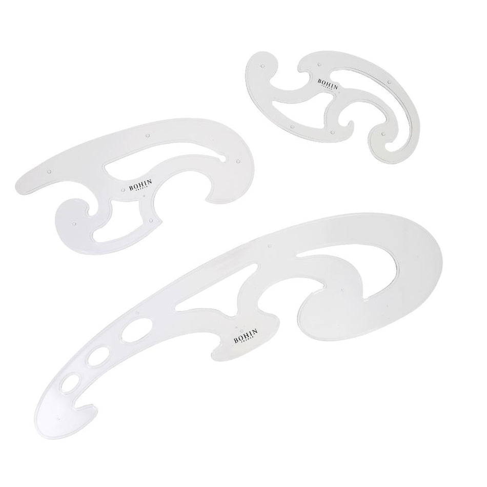 BOHIN Rulers Curved - 3 Plastic Pieces