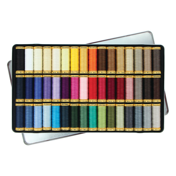 GÜTERMANN Nostalgia Box - 50wt Cotton Thread 100m - 48 Shades