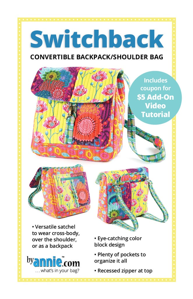 Switchback convertible Backpack by Annie Pattern