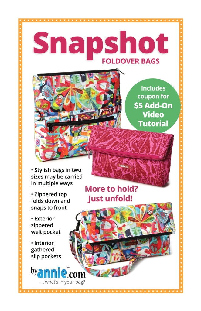 Snapshot Foldover Bags by Annie Pattern