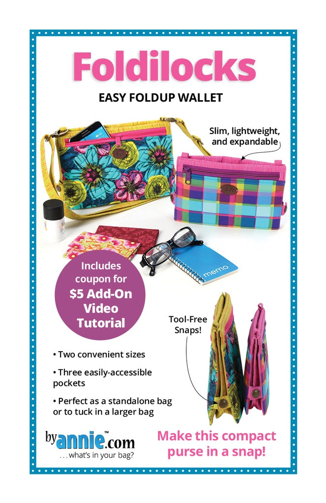 Foldilocks Easy Foldup Wallet by Annie Pattern