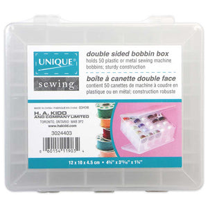 UNIQUE SEWING Double Sided 50pc Bobbin Box