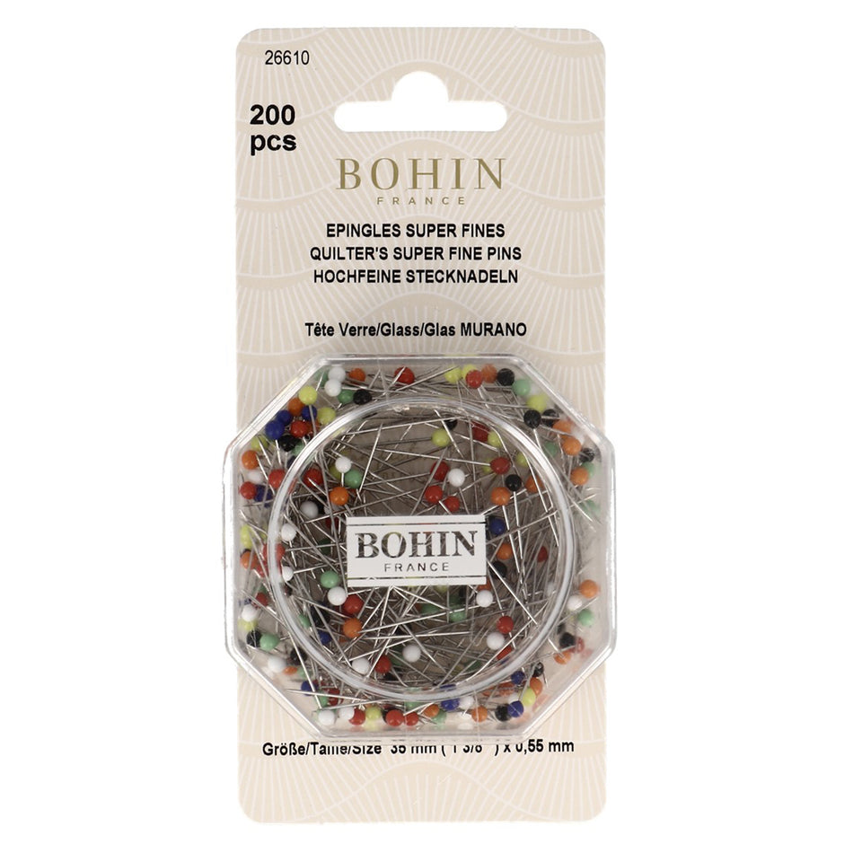 BOHIN Glass Head Pins 1.3/8 Assorted