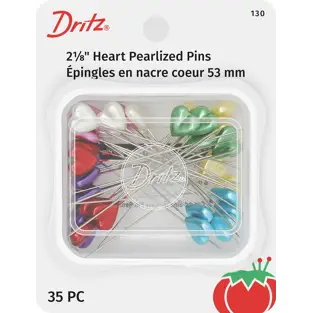 Dritz Heart Pearlized Pins - 2 1/8" - ASSORTED