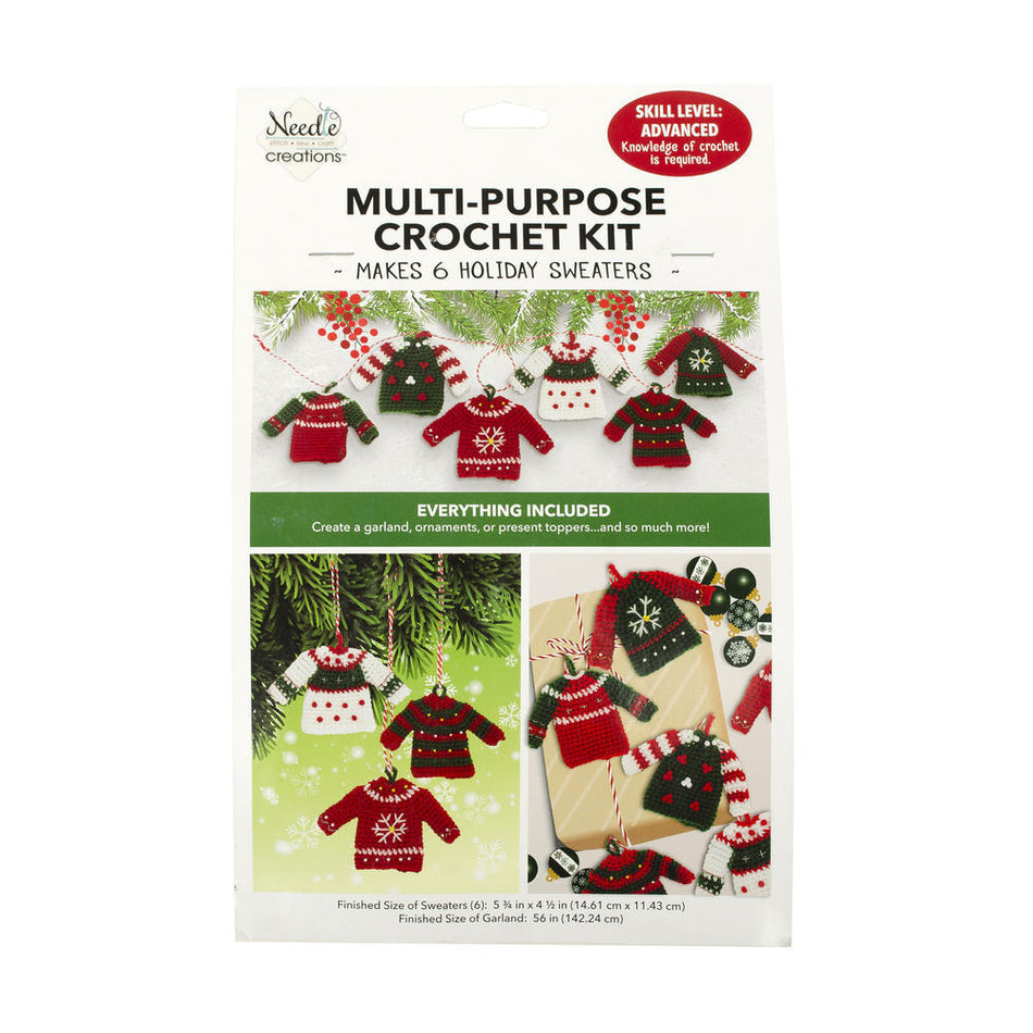Holiday Crochet Kits Sweaters, Gnome, or Polar Bear