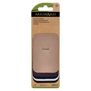 MILWARD GREEN Iron On Patch Cotton Assrtd 2in X3in 10 Pcs