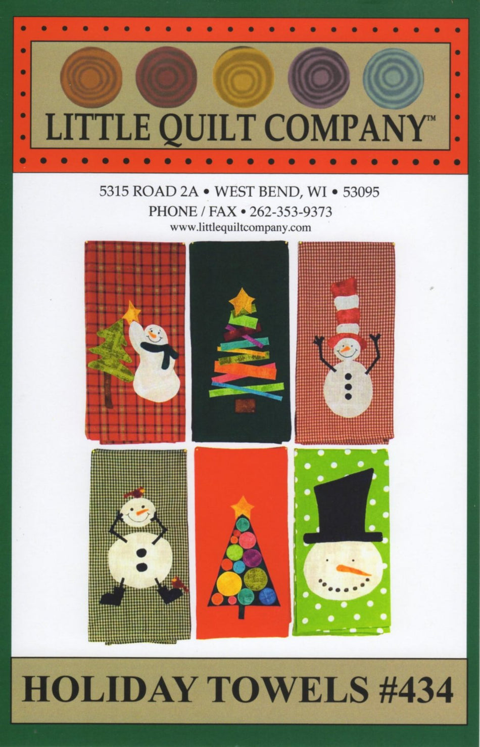 Little Quilt Company Holiday Towels Pattern