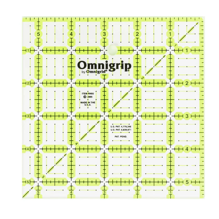 Omnigrip Neon Square Ruler, 5-1/2" x 5-1/2"