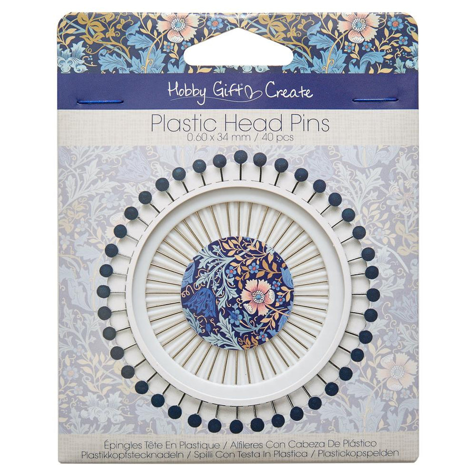 HOBBY GIFT Plastic Head Pins 40 pcs -34mm (1 3/8”)