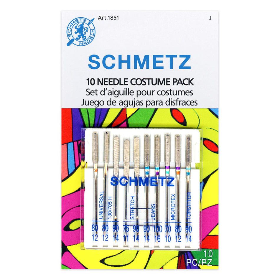 SCHMETZ  Costume Needles Pack Carded - Assorted - 10 count