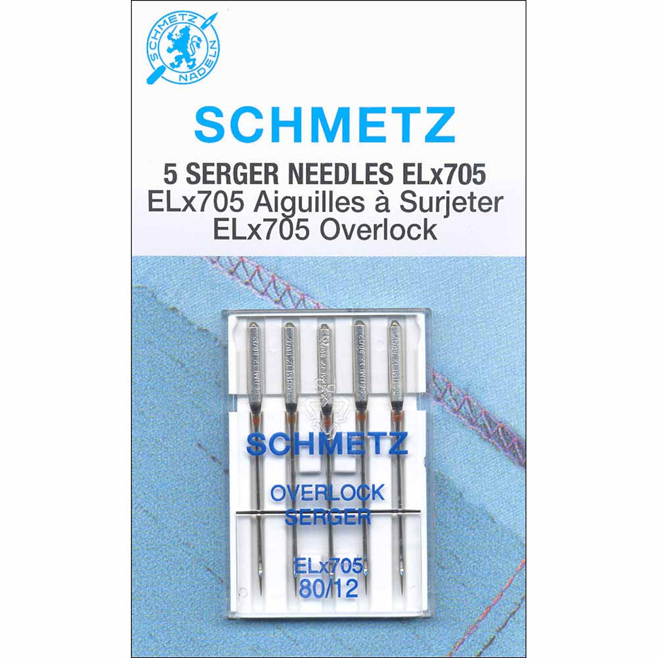 SCHMETZ  Serger Needles EL x 705 Carded - 5 count  Assorted Sizes