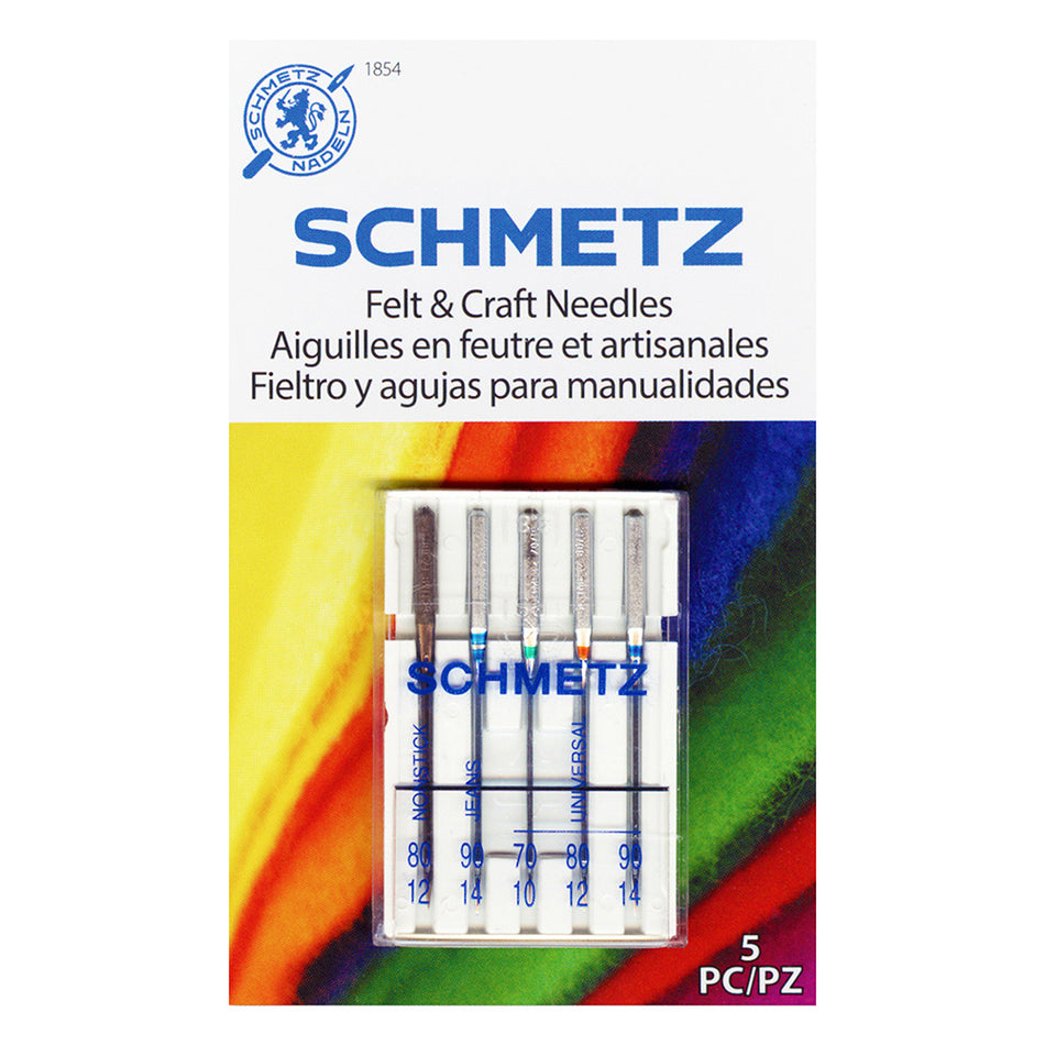 SCHMETZ  Felt & Craft Needles Pack Carded - Assorted - 5 count