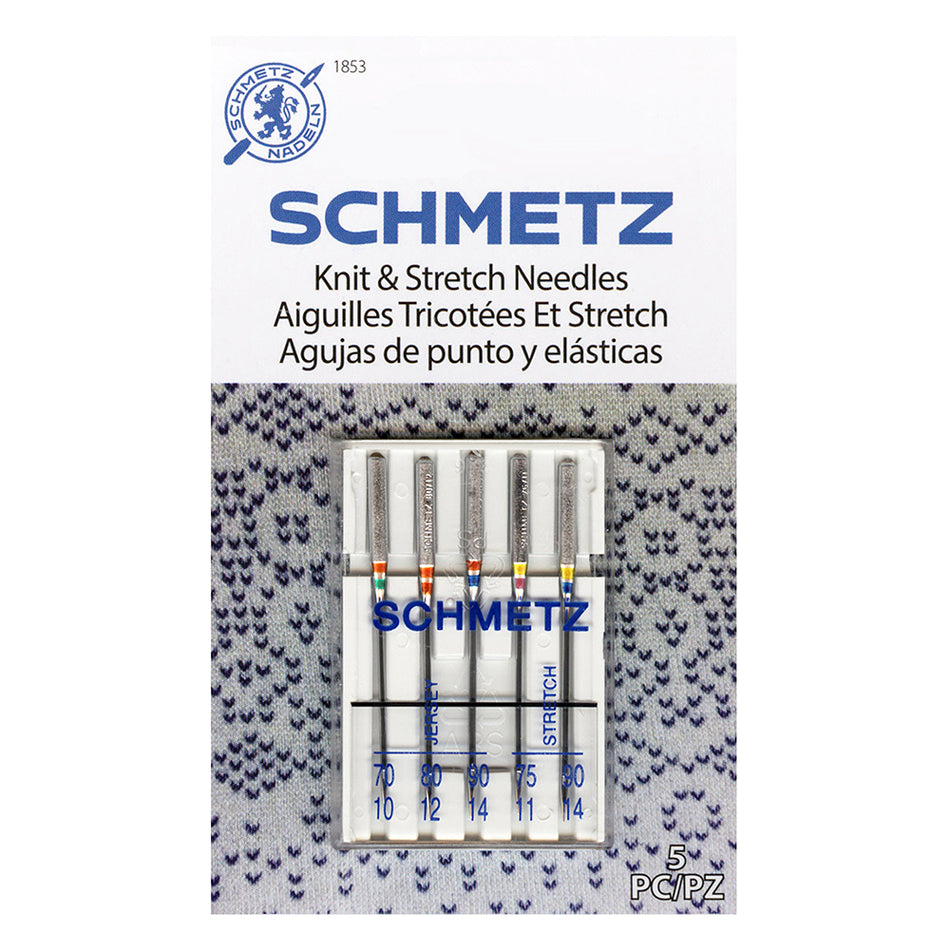 SCHMETZ  Knit & Stretch Needles Pack Carded - Assorted - 5 count
