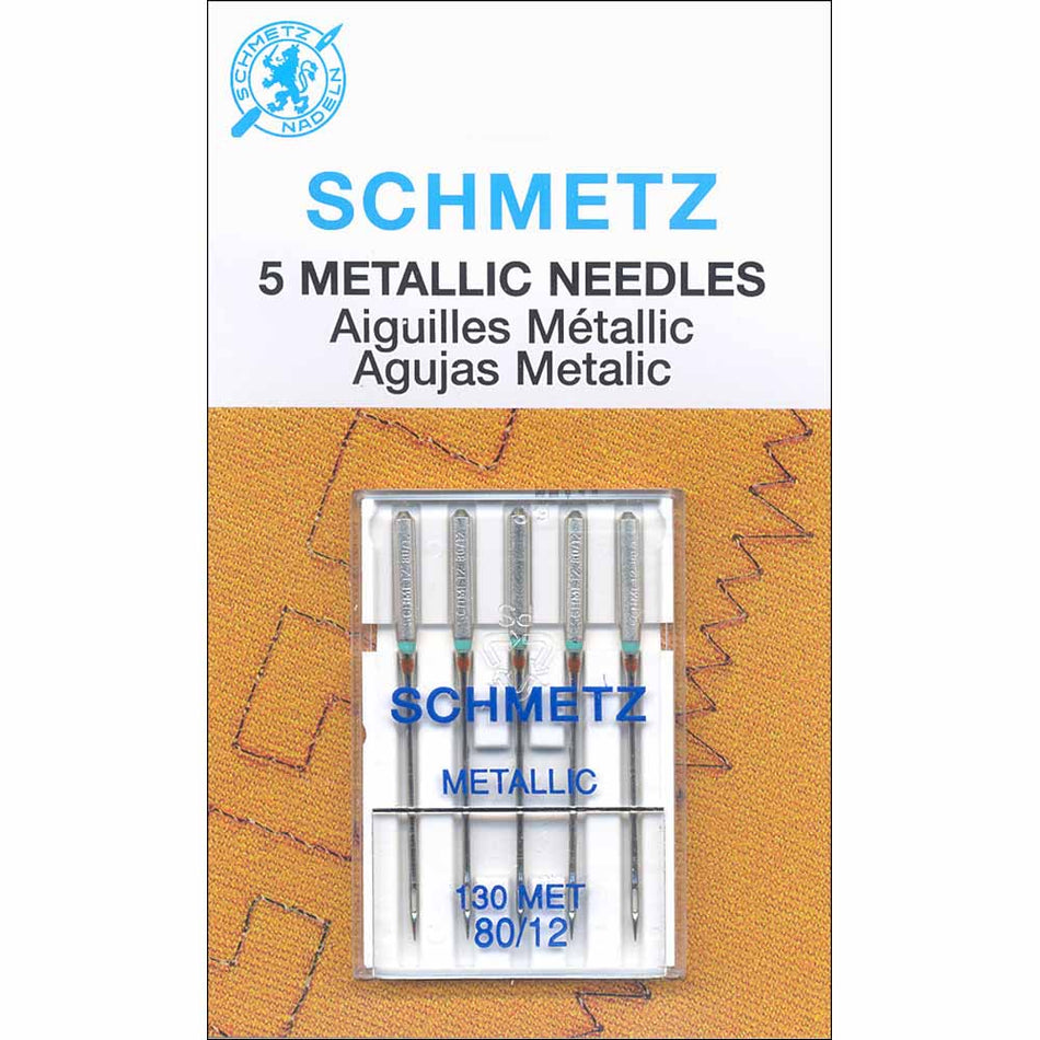 SCHMETZ  Metallic Needles Carded - 80/12 or 90/14 - 5 count