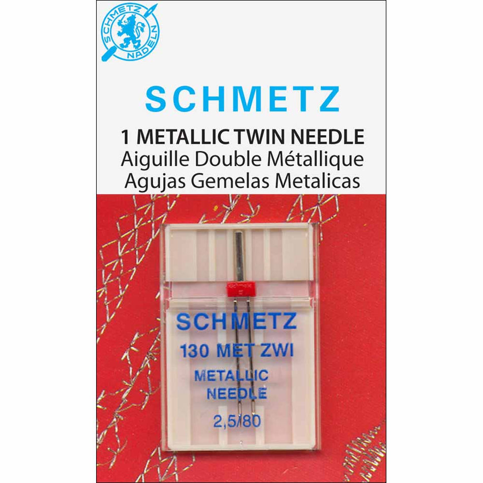 SCHMETZ  Metallic Twin Needle Carded - 80/12 - 2.5mm - 1 count