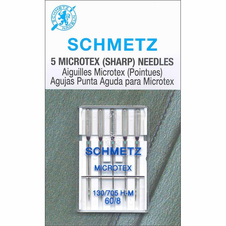SCHMETZ  Microtex Needles Carded  - 5 count Assorted Sizes Regular or Chrome