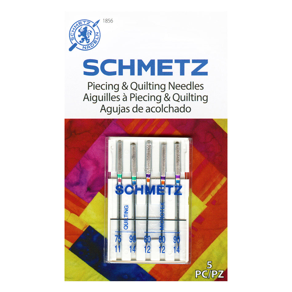 SCHMETZ  Piecing & Quilting Needles Pack Carded - Assorted - 5 count
