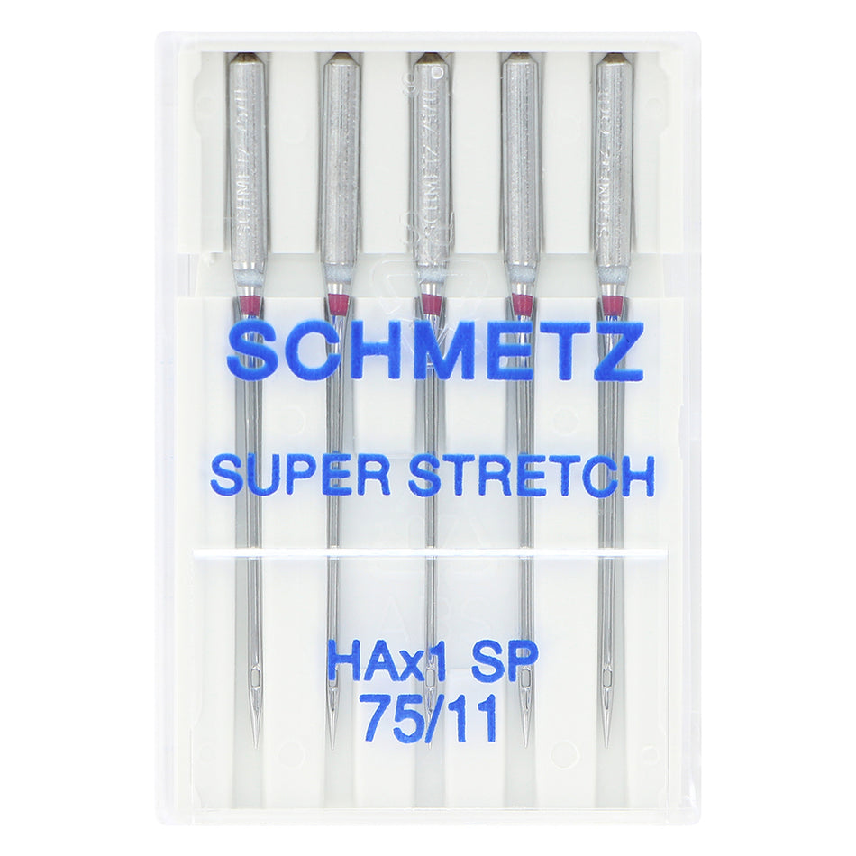 SCHMETZ HAx1 SP Super Stretch Needle Carded - 75/11 or 90/14- 5 count