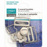 UNIQUE SEWING Overall Buckle in Silver or Gold - 25mm (1″) - 2 pcs