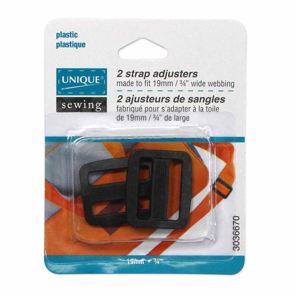 UNIQUE SEWING Strap Adjuster - Plastic in different sizes
