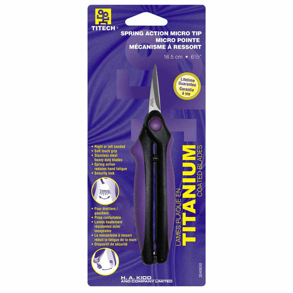 TITECH Micro Tip Spring Action Scissors - 16.5cm (61⁄2″)