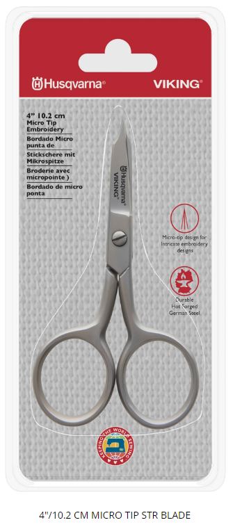 Husqvarna Viking 4"/ 10.2CM Micro Tip Embroidery Scissors