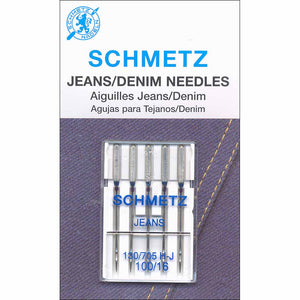 SCHMETZ Denim Needles Carded  Assorted Sizes & Chrome Available