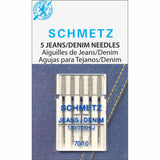 SCHMETZ Denim Needles Carded  Assorted Sizes & Chrome Available