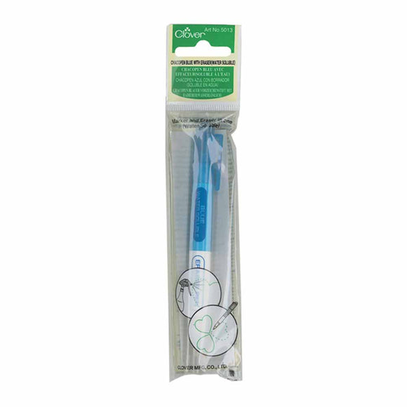 CLOVER 5013 - Chacopen with Eraser - Water Soluble - Blue Marking Pen