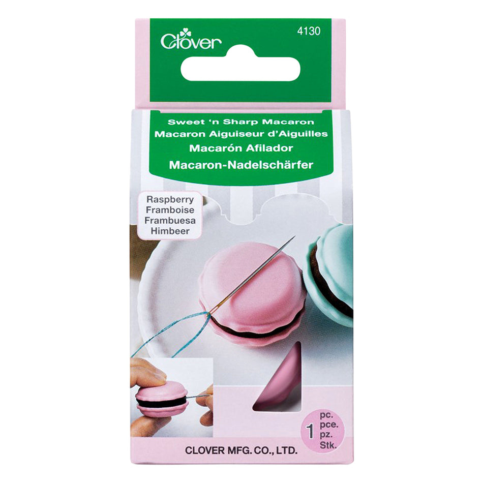 CLOVER 4130 - Sweet 'n Sharp Macaron - Raspberry or Pistachio magnet & needle sharpener