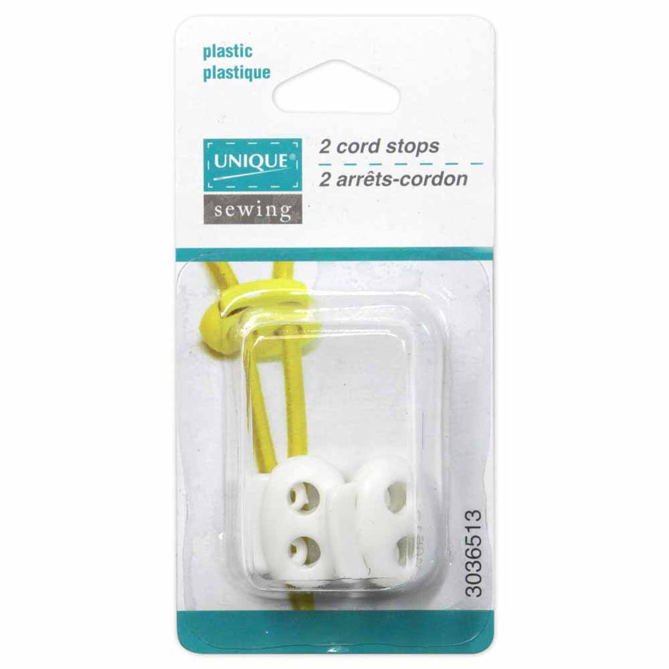 UNIQUE SEWING 2 Hole Cord Stops -Various colours - 2 pcs per package
